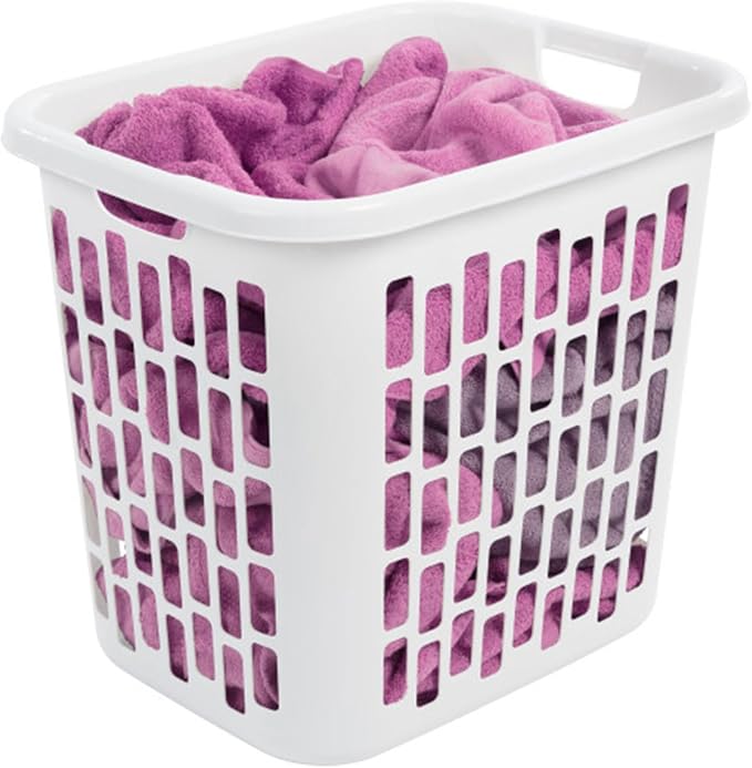 Sterilite Ultra Easy Carry Plastic Dirty Clothes Laundry Basket Hamper with Integrated Handles and Ventilation Holes, White (8 Pack) - Image 7