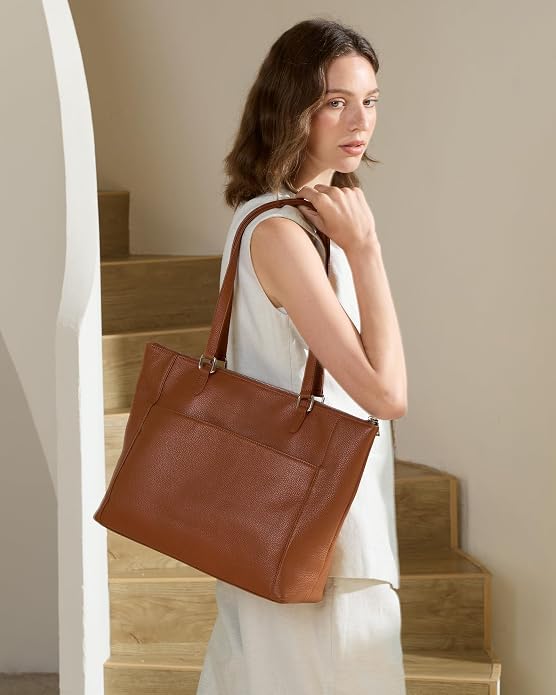 befen Genuine Leather Tote Bag for Women, Large Tote Bag for Women for Work Purses Satchel Handbags with Top Handles - Image 2
