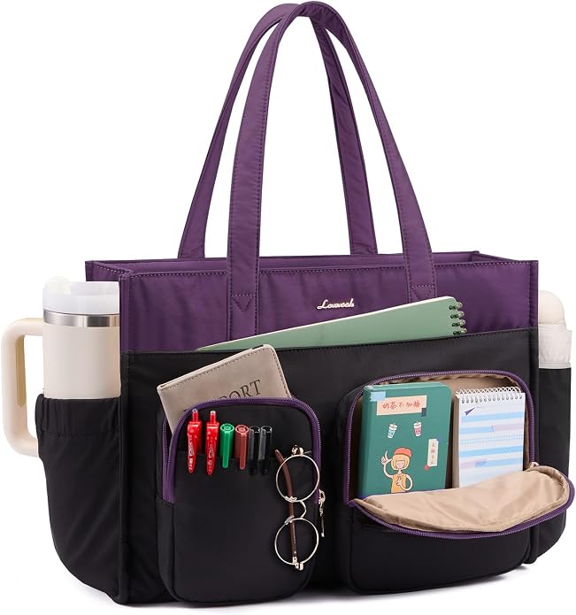LOVEVOOK Teacher Tote Bag for Women,Multi-pocket Laptop Bag with Large Cup Holder,Nurse Bags Work Travel Computer Handbag by LOVEVOOK