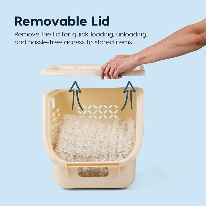 IRIS USA Laundry Basket Hamper, 40L - 3 Pack, Sorter Bin with Lids, White | Stackable, Open Front, Built-In Handles, Ventilation, - Image 6