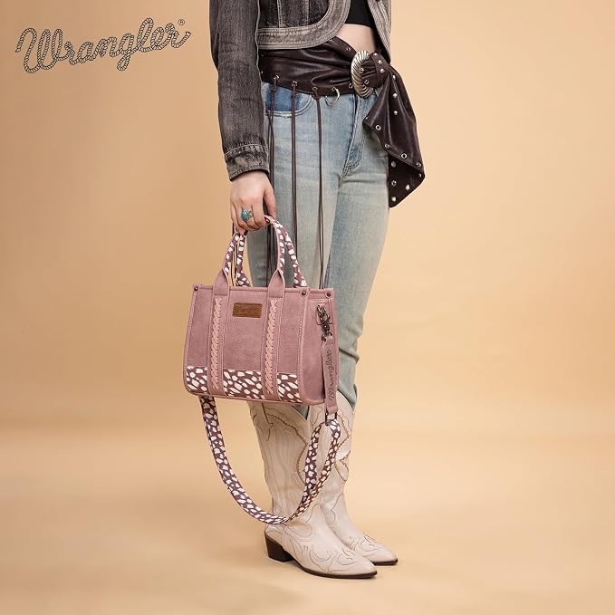 Montana West × Wrangler Tote Bag for Women Western Cow Print Purse Designer Top Handle Handbags - Image 3