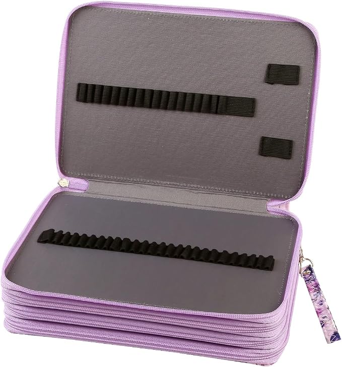 200 Slots Colored Pencil Case Organizer, 4 Layer Bag | Twill Oxford fabric,203 elastic loops,detachable handle,for travel, home storage,drawing tools,creative gifts - Image 4