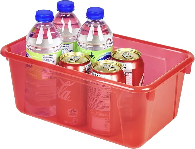 Storex Small Cubby Bins – Plastic Storage Containers for Classroom, 12.2 x 7.8 x 5.1 inches, Candy Red, 5-Pack (62475A05C) - Image 5