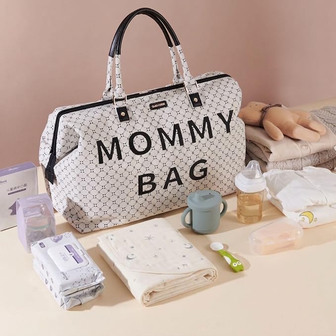 SUNVENO Mommy Bag, Large Hospital Bag with Changing Pad, Organizer Pouches & Luggage Sleeve for Travel & Diaper Essentials - Image 2