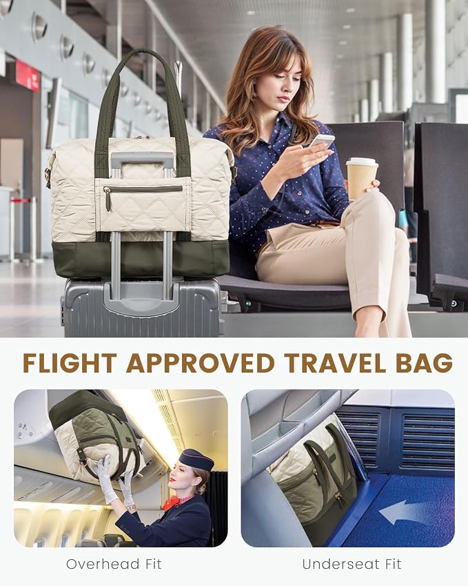 LOVEVOOK Travel Duffle Bag, Lightweight Weekender Bags for Women 40L | Shoe Compartment, Puffer Gym Bag Personal Item Travel Bag, Carry On Overnight Bags,Hospital Bag for Labor and Delivery - Image 3