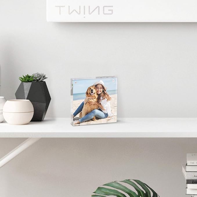 4x6 Acrylic Frame 5 Pack,24MM Thicker Frameless Clear Picture Frames | Freestanding Double Sided Magnetic Picture Frame,Acrylic Picture Frames for Desktop Display with Microfiber Cloth,Gift Ideal - Image 5