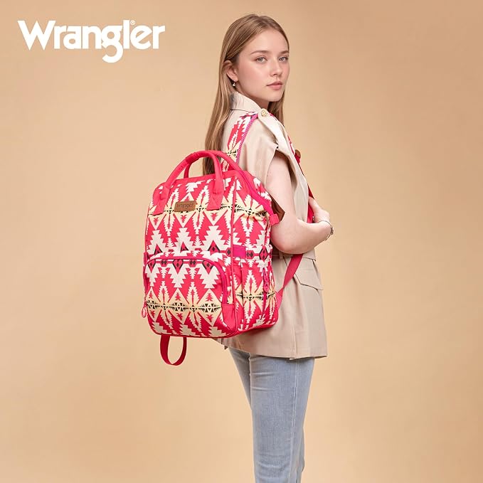 Montana West Wrangler Callie Diaper Bag Backpack with Stroller Straps Western Pattern Multifunction Baby Travel Bag WG2204-91102HPK - Image 6
