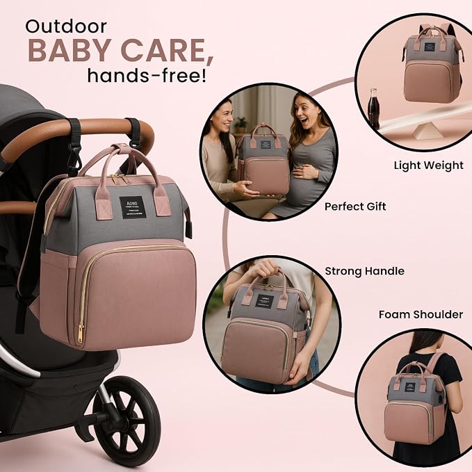 Multifunctional Baby Diaper Bag Backpack with Changing Station Baby Bag for Moms, Dads, Shower Gifts for Newborn Essentials - Image 4