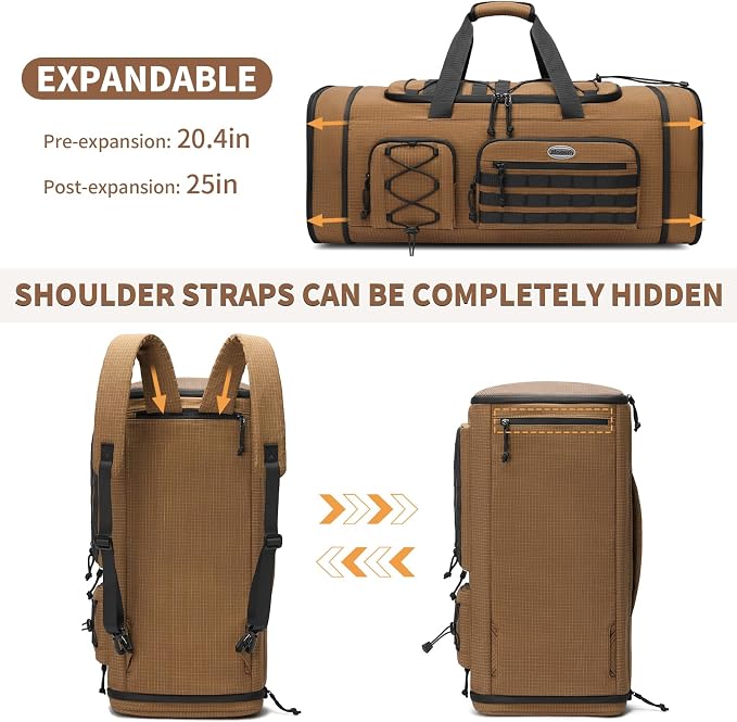 BOSSTIN Gym Bag for Men & Women, 45L-50L Expandable Sports Duffle Bag | Convertible Duffel Backpack, Comes with Toiletry Bag, Shoe Compartment & Wet Pocket, for Workout, Weekender, Overnight Travel - Image 4