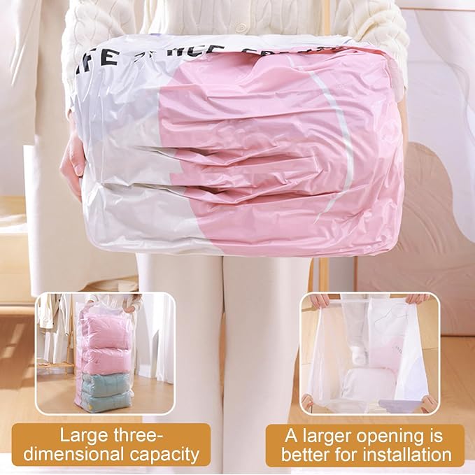 No Pump Vacuum Storage Bags,2026 New No Pump Large Vacuum Storage Compression Bags,Thick and Airtight Reusable Organizer Suitable for Clothes, Blankets, Bedding, Travel, and Closet Storage (5, Medium) - Image 6