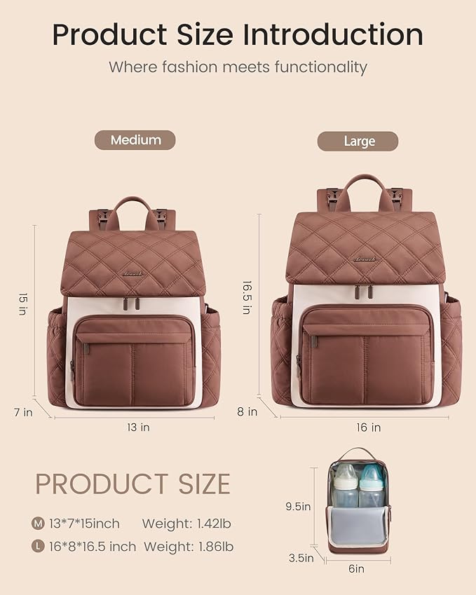 LOVEVOOK Diaper Bag Backpack With Large Capacity Cup Pocket | Waterproof Travel Baby Bags for Mom Dad Girl Boy,Baby Essentials,Insulated Bottle Holders,Changing Pad & Stroller Straps,Baby Shower Gifts - Image 4