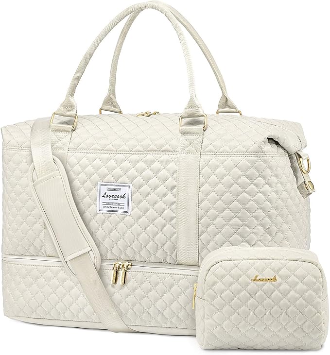 LOVEVOOK Travel Duffle Bag,Weekender Bags for Women with Shoe Compartment，Carry on Overnight Bag with Toiletry Bag,Gym Duffel Bag with Wet Pocket, Hospital Bags for Labor and Delivery by LOVEVOOK