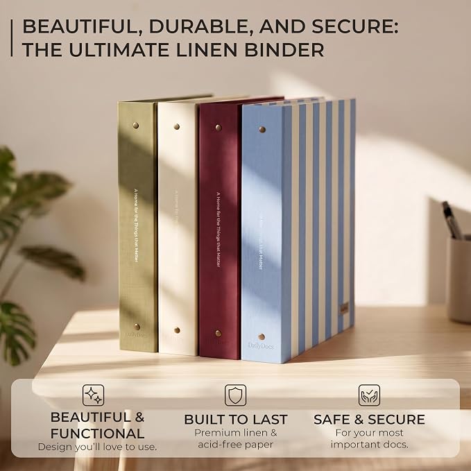 Document Organizer Binder for Important Papers & Passports, Oat - Image 7