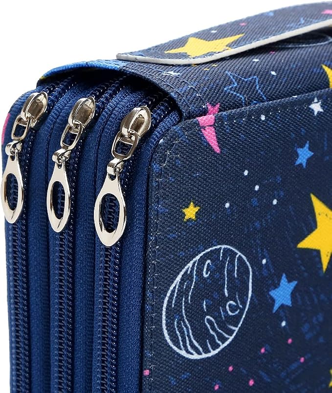 120 Slots Colored Pencil Case Organizer, 3 Layer Bag | Twill Oxford fabric,127 elastic loops,detachable handle,for travel, home storage,drawing tools,creative gifts - Image 5