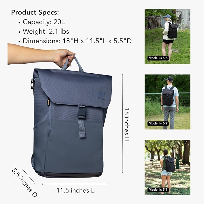 Huhu Diaper Bag Backpack – Large Baby Bag for Moms & Dads – Water-Resistant, Unisex Travel Kit for New Parents – Includes Changing Pad and 2 Organizer Pouches (Dusky Blue) - Image 2