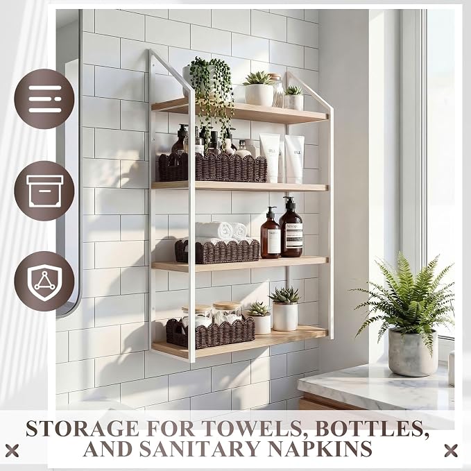 Boao 3 Pcs Boho Storage Wicker Baskets Handmade Woven Decorative Paper Rope Baskets for Organizing with Handle Countertop Toilet Paper Storage Container for Toilet Tank Top(Brown,Fan-shaped) - Image 7