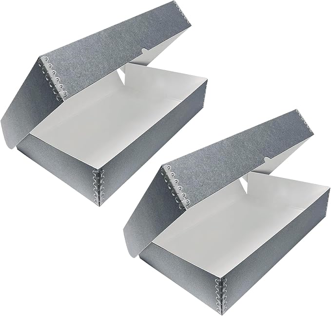 Lineco 10x15 Clamshell Archival Folio Storage Box, 3" Deep, Pack of 2 | Acid-Free with Metal Edge Preservation Box, Preserves Picture, Magazines, Organize Photos, Documents, Artwork, DIY by Lineco