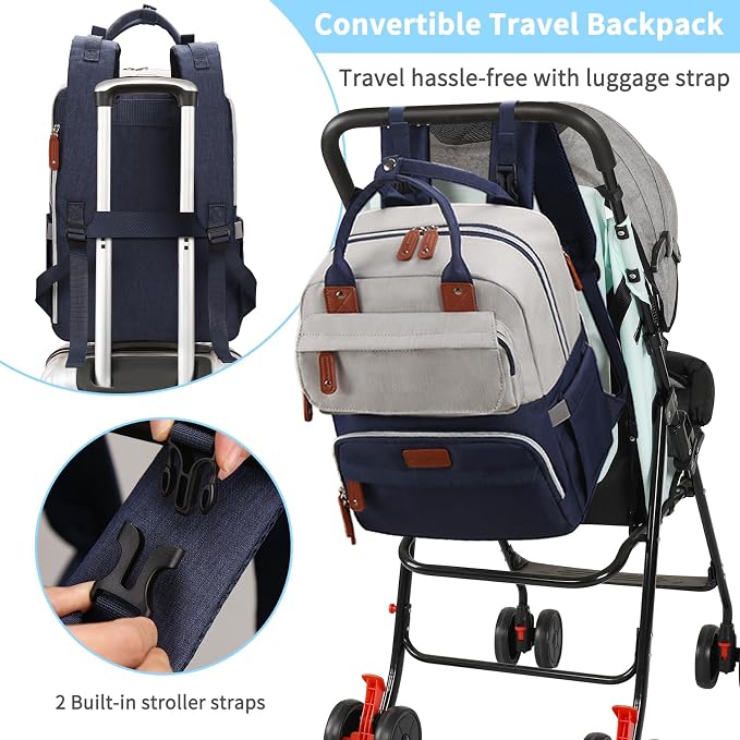 Legestori Diaper Bag Backpack, Baby Boy Diaper Bag, Unisex Large Baby Bag for Mom, Waterproof Baby Essentials Travel Diaper Backpack with Insulated Pockets and Stroller Straps - Image 6