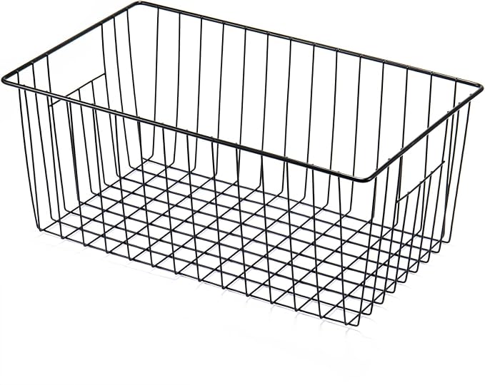 Upright Freezer Organizer Bins， Freezer Baskets for 16, 17, 21 cu.ft Standup Freezer, Wire Storage Baskets with Built-in Handles for Frozen Foods, Snacks, Vegetables, Fruits and More, Set of 6 , Black - Image 8