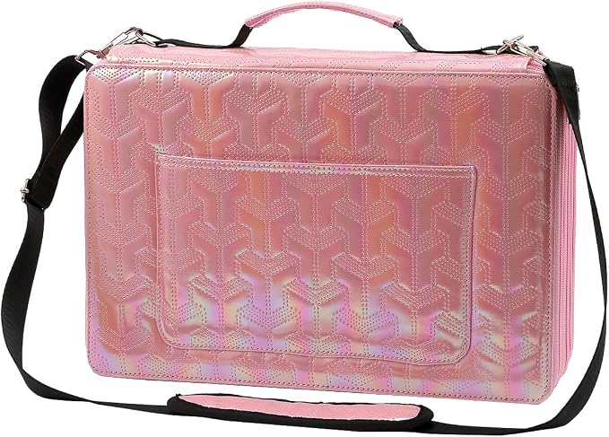 Large Capacity Colored Pencil Case - 500 Individual Slots PU leather with Zipper Closure Portable Organizer for Watercolor Pencils Ideal for Artists（Pink） by HMZSP