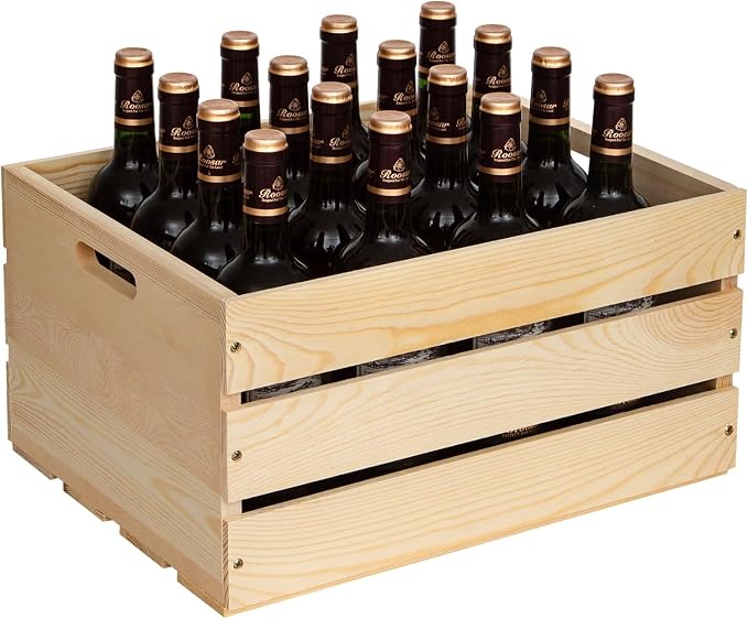 1 Piece Large Pine Wood Crates For Storage, Unfinished Wooden Crates | The Wooden Storage Crates Are Made Of Solid Wood, Wide Range Of Uses ,For DIY - Image 8