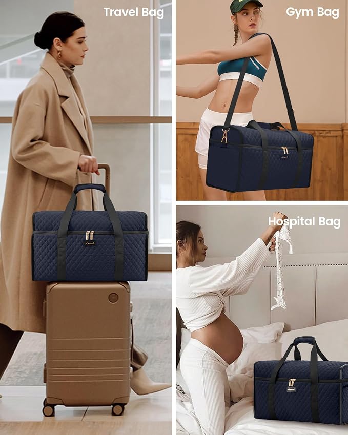 LOVEVOOK Travel Duffle Bag - Weekender & Overnight Bag with Toiletry & Wet Pocket, Carry-On Size, 3pc Set - Image 5