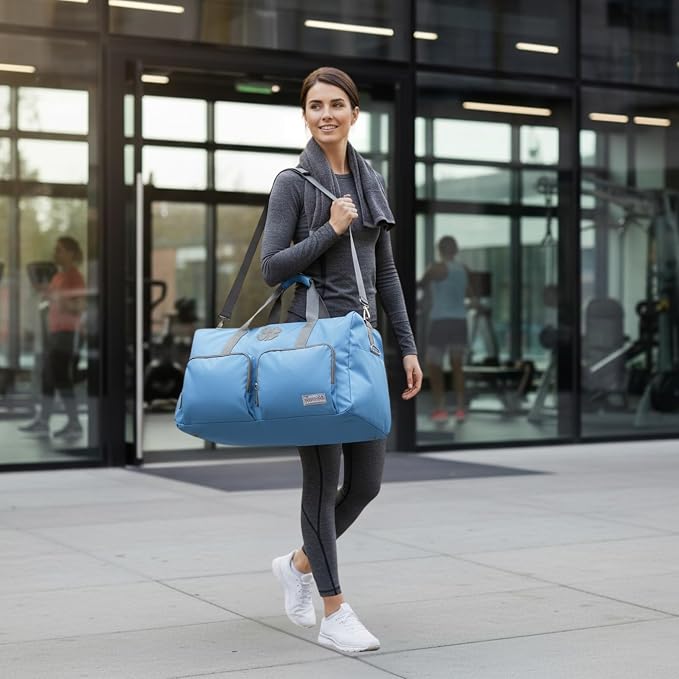 Lucky Brand Large Duffle Bag for Travel, Foldable Weekender Duffel bag | Travel Overnight Duffel bag, Adjustable Shoulder Strap, Front Zip Pockets, Spacious Capacity, Unisex Lightweight Travel Bag - Image 5