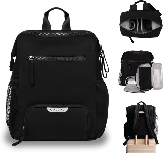 Colugo Neoprene Parent Diaper Backpack With Changing Pad & Pouches | Award-winning, Washable Baby Bag with Insulated Pocket, Luggage Sleeve, Multiple Customizable Compartments, 4 Cupholders by Colugo