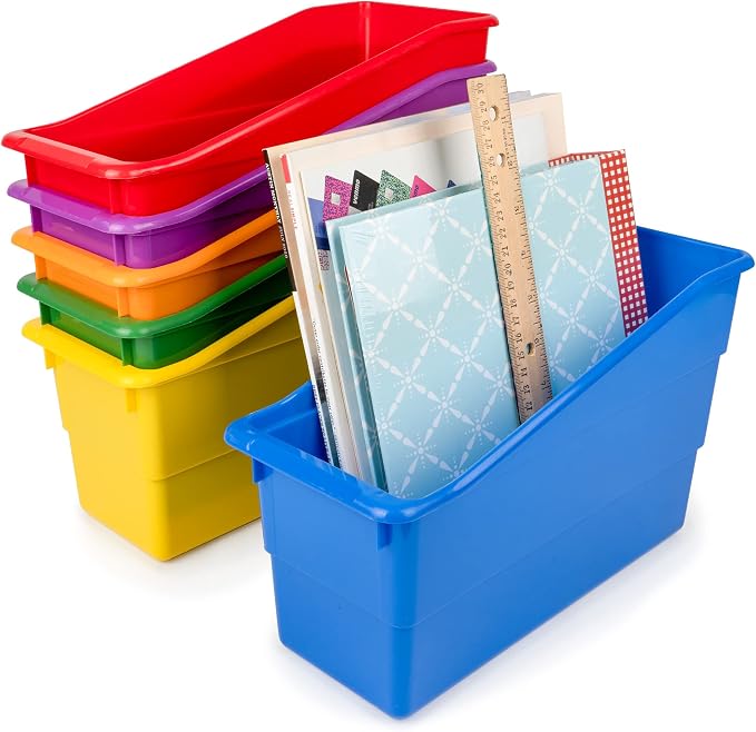 Really Good Stuff Durable Book and Binder Holder, 6-Pack, Group Color | 5.5" x 12.5" x 7.5", Classroom Organization, Storage Solution, Sturdy and Versatile - Image 3