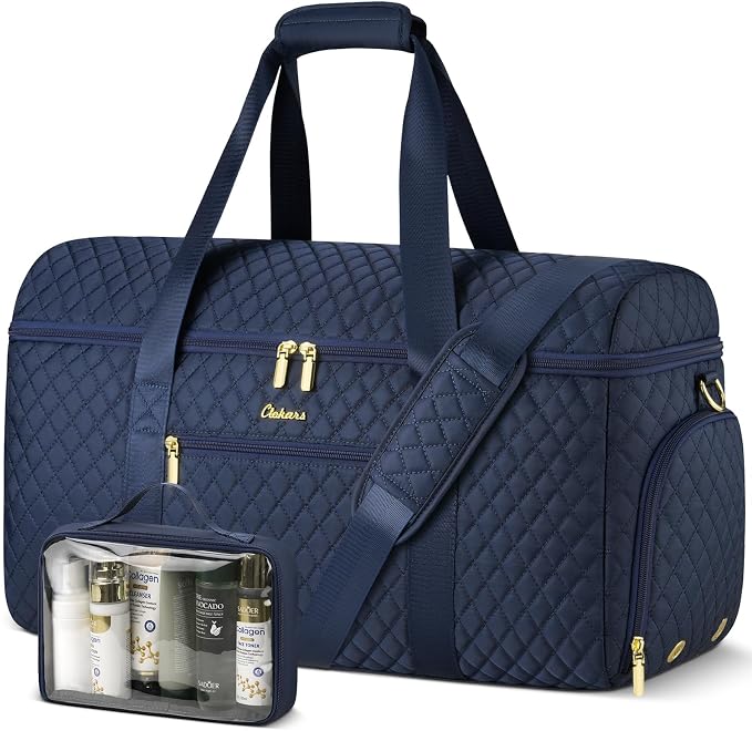 Travel Bags for Women Large weekender Duffle Bag with Shoe Compartment Wide Open Overnight Hospital Bag For Women Labor Delivery Carry on Bag Personal Item Travel Bag with Wet Pocket Blue by Unknown