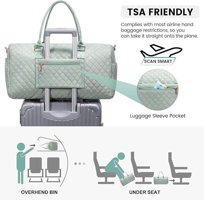 LOVEVOOK Travel Weekender with Toiletry Bag, Overnight Carry-On, Gym with Shoe Compartment & Wet Pocket, Mommy Hospital Bag - Image 4