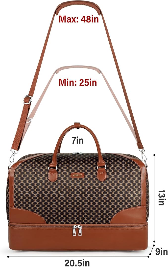 ITIEZY Weekender Bag for Women 21.5" Travel Duffel Large Carry On Bag 3PCS | Nylon Duffel Bag with Waterproof Shoe Compartment, Crossbody Bag and Toiletry Bag, Travel Weekend Hospital Overnight Gym Bag - Image 6