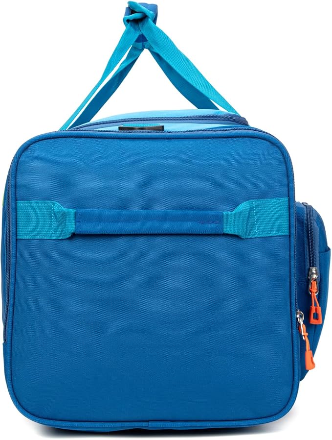 Large Kids Duffle Bag for Travel, Overnight or Weekend, Blue | Roomy Size: 22.0" L x 12.0" H x 12.0" W, Made of Thick Polyester Fabric - Image 6