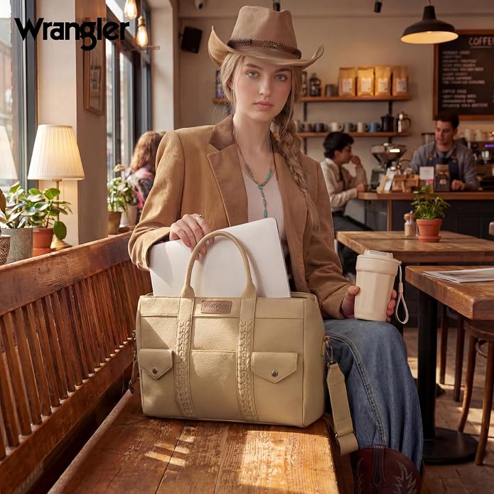 Wrangler Work Tote Bag for Men and Women Business Teacher Bag Large Capacity Briefcase Handbag with Adjustable Strap - Image 2