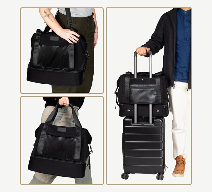 Modern Weekender Bag with Shoe Compartment, 30L Neoprene Personal Item - Image 6