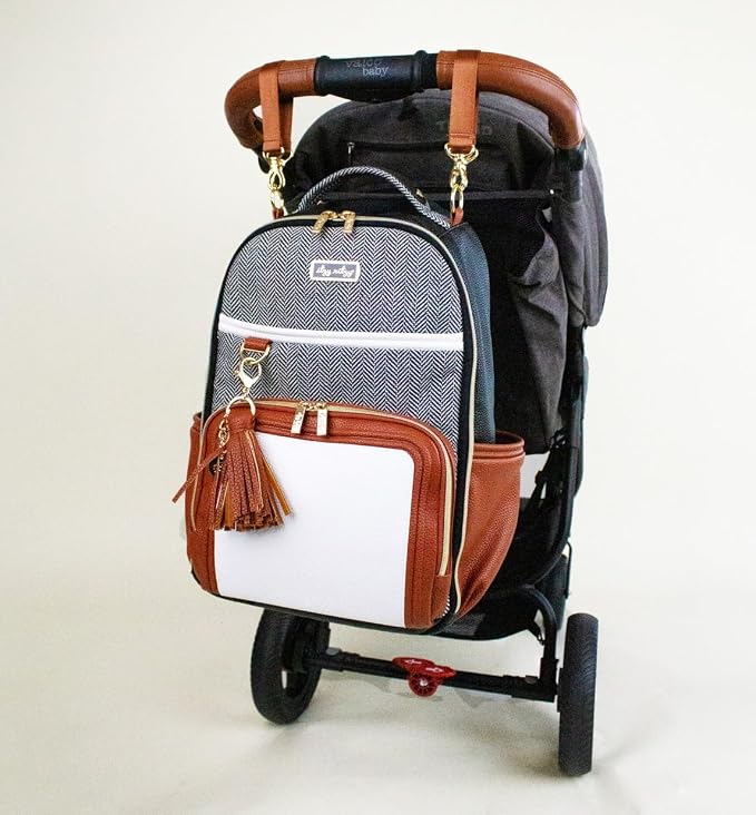 Itzy Ritzy Boss Plus Diaper Bag Backpack with 19 Pockets (Coffee & Cream) | Large Diaper Bag Backpack Includes 2 Insulated Bottle Pockets, Changing Pad, Stroller Clips, Padded Straps, Travel-Ready - Image 2