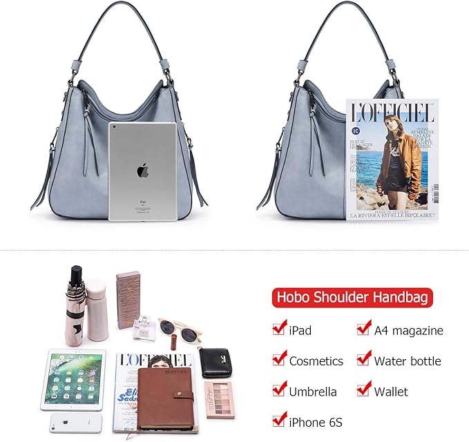 Hobo Crossbody Bag for Women, Designer Shoulder Purse Handbags - Image 4