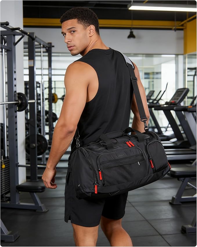 BAGSMART Gym Bag for Men, Athletic Sports Backpack Travel Hiking Duffel | 3-In-1 Gym Bag for Travel Clothes & Padded 13.3" Laptop, with Waterproof Wet Pocket & Shoe Compartment for Travel Camping - Image 9