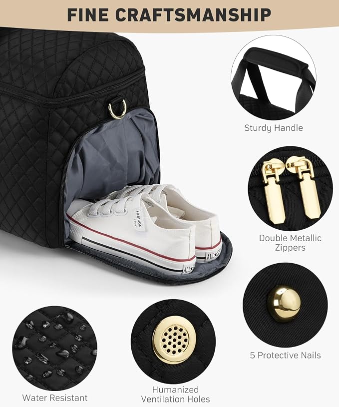 Travel Bags for Women Wide Open Large weekender Duffle Bag with Shoe Compartment Overnight Hospital Bag For Women Labor Delivery Carry on Bag Personal Item Travel Bag with Wet Pocket 3 Pcs Set - Image 4