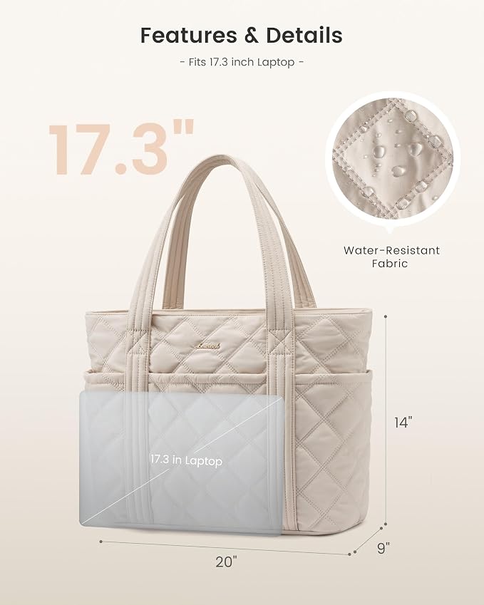 LOVEVOOK Puffer Tote Bag for Women, Puffy Work Handbag with Cup Holder, Travel Carry On Bag with Zipper for Teacher Nurse Gym - Image 9