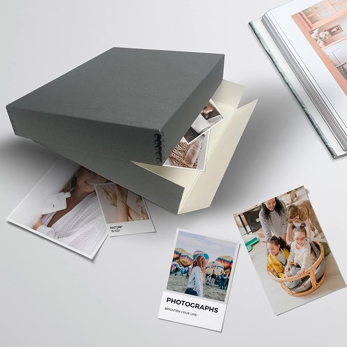 Lineco Drop Front Archival Storage Box, 14.75x18.75x3 in, Gray, 2 Pack | Acid-Free with Metal Edge, Preserves Picture Longevity, Organize Photos, Newspapers, Prints, Documents, Crafts, DIY - Image 6