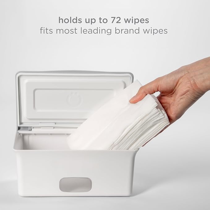 Ubbi Set of 2 Baby Wipes Dispensers with Weighted Plates and Secure Seals, Nursery and Baby Registry Essential to Keep Wipes Fresh and Changing Table Organized, Gray | Rubber Seal Keeps Wipes Fresh, Non-Skid Feet, Holds Standard Pack of Wipes, Baby Cha... - Image 6