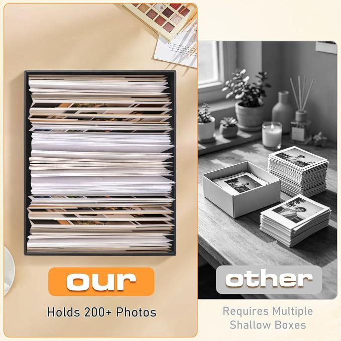 AOBOPLE 6 Pack Photo Storage Box,11" x 14" x 4" Archival Storage Box with Lids,Protective Storage Box for Photo,Pictures,11x14 Documents, Keepsakes and Jewelry Home and Office Organizer - Image 5