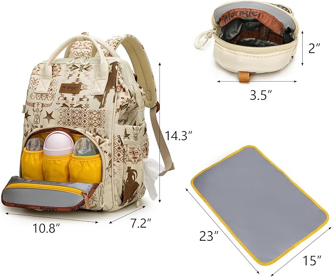 Montana West Wrangler Diaper Bag Backpack Aztec Callie Bag Travel Backpack Purses Western Multi-Function Baby Bags for Mom - Image 3