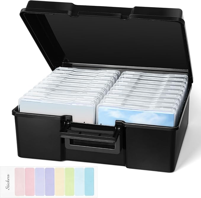 Photo Storage Box 5 x 7 Inches, 18 Inner Extra Large Photo Organizer With Dividers, Acid-Free Photo Storage Containers, Craft Storage Box for Protect Photos, Crafts, Seed, Stamps by FAAYUCK