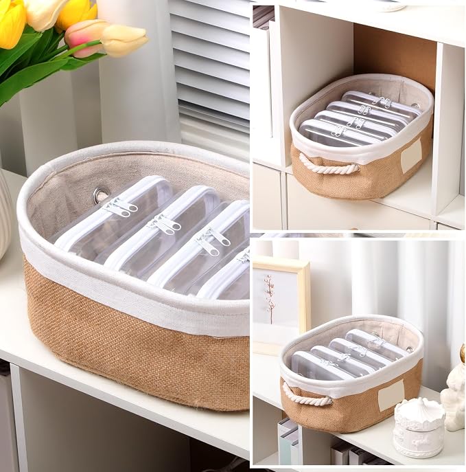 Sanwuta 6 Clear Hard Zipper Case,White,7.48 X 3.94 X 2 Inch | Pencil Case Pouches ,Makeup Bag,Plastic Toiletry Diaper Bag ,Travel Toy Storage,Waterproof Organizer Bins - Image 6
