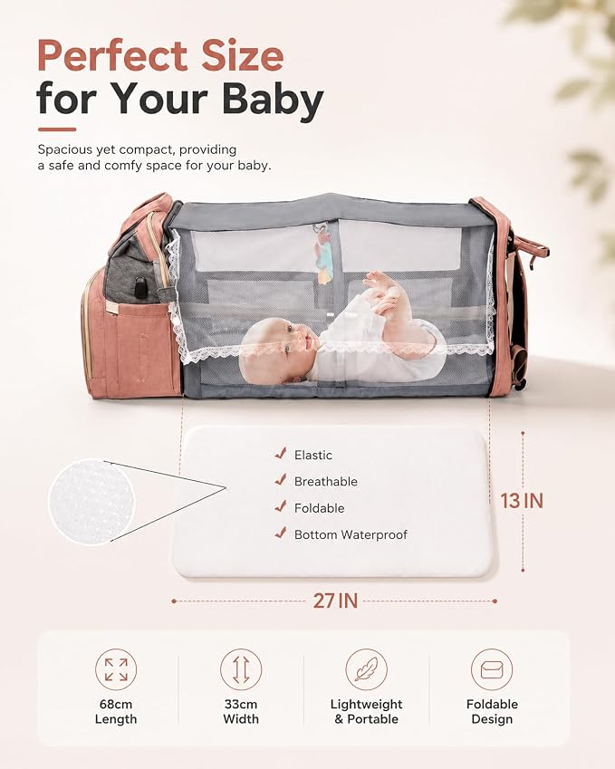 houscly Diaper Bag Backpack with Changing Station, 25L Large Capacity | Multifunction baby bag, baby registry search, baby girl newborn essentials must haves, baby shower gifts, blue - Image 8
