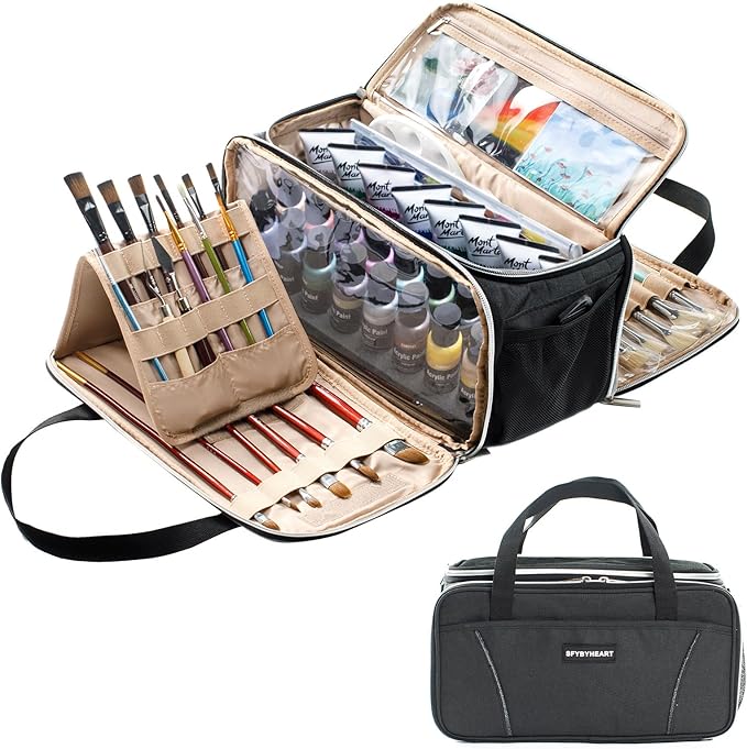 SFYBYHEART Acrylic Paint Storage, Craft Organizer, Art Supply Organizer, Art Tote Bags, Paints Brush Holder for Apple Barrel Acrylic Painting, Palette Board by SFYBYHEART