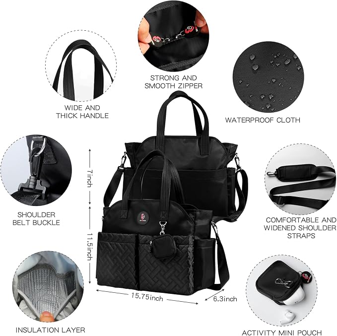 Diaper Bag Tote: Large Tote Baby Bag Boy Diaper Bag Stylish Girl Diaper Bag,Shoulder Mommy Bag - Image 6