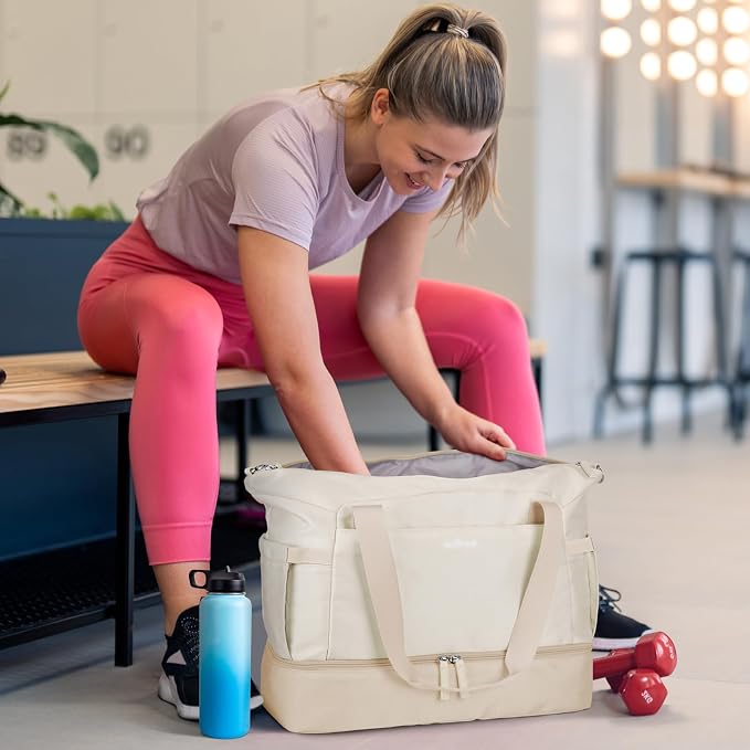 Gym Bag for Women, Personal Item Travel Bag with Shoes Compartment for Trip | Weekender Overnight Duffel Bag with Wet Pocket, Hospital Bag for Women Labor Delivery, Carry On Bag for Travel, Gym, Weekend - Image 2